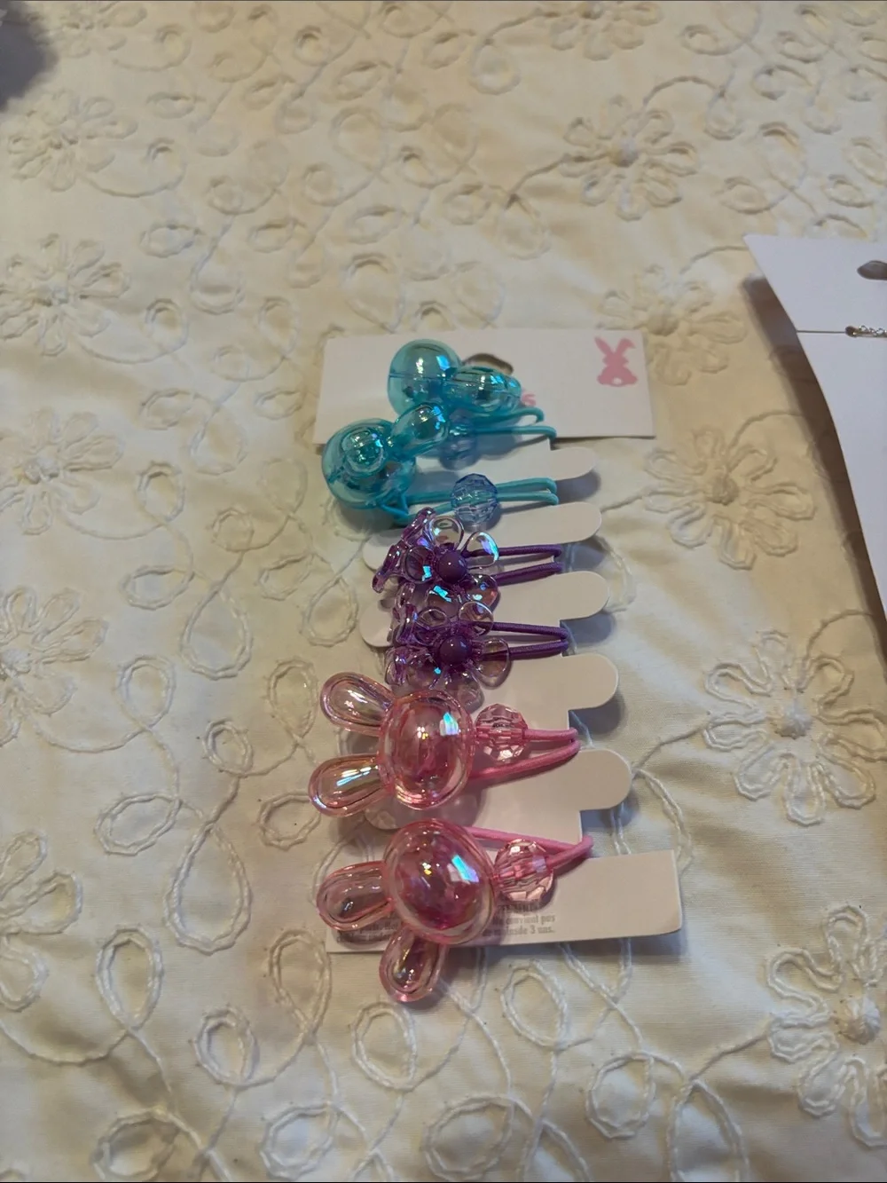 Claire's Pastel Bunny Jewelry & Hair Clip Set - Pink, Blue, Purple